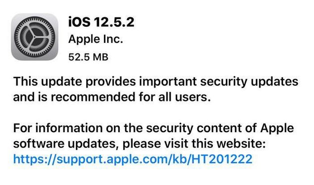焦作苹果手机维修分享iOS12.5.2发布，建议所有老苹果用户安装 
